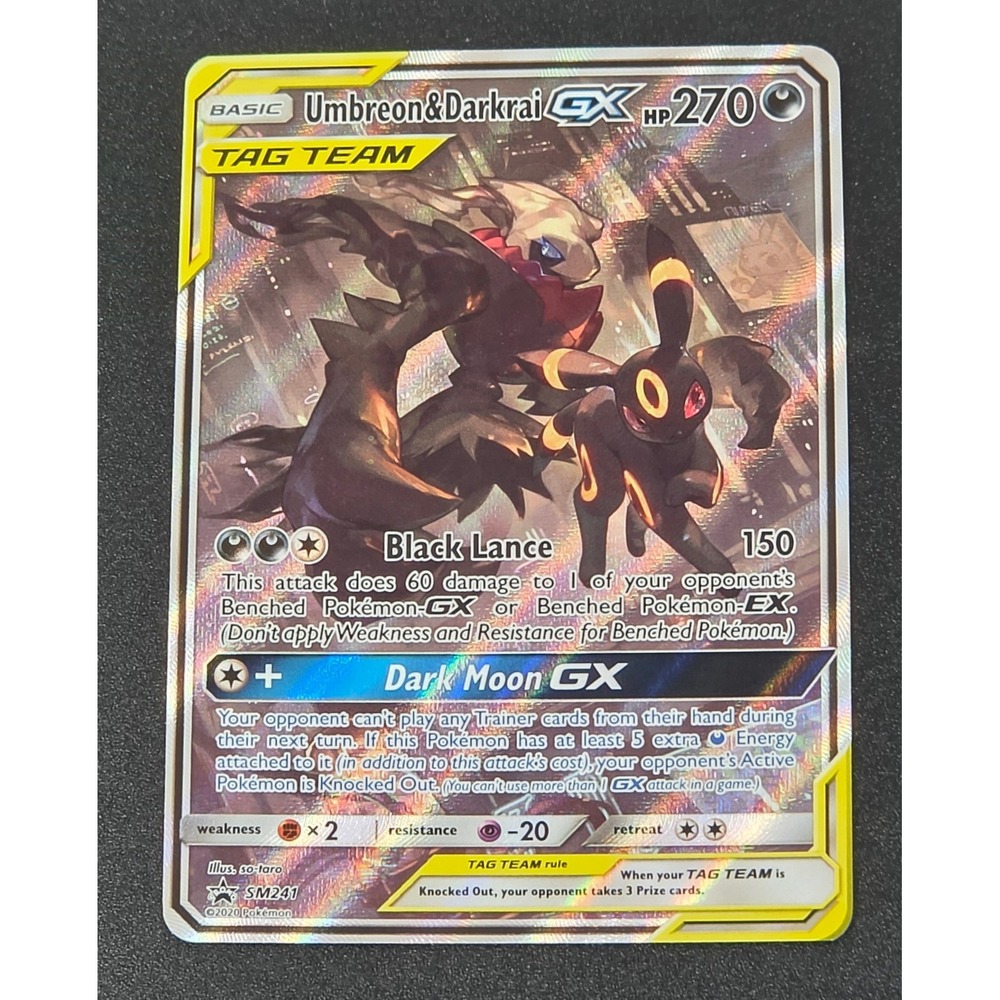 Pokemon Umbreon & Darkrai GX Tag Team SM241 Alternate Art Full Art Promo Card